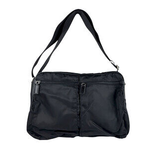 Prada Tessuto Nylon Messenger Crossbody Bag black